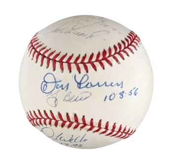 New York Yankees Perfect Game Battery Limited Edition Signed Baseball with Berra, Larsen, Posada, Cone, Wells, & Girardi